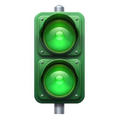 green traffic light stoplight with illuminated green light sticker