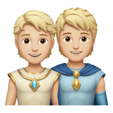 Castor and Pollux, The Twin Gods from Gods and Goddesses with blonde hair, cream outfit sticker