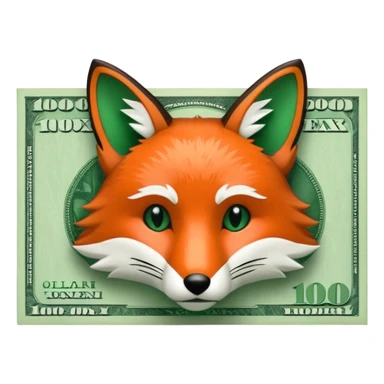 make 100 dollar bill with a fox head silhouette  sticker