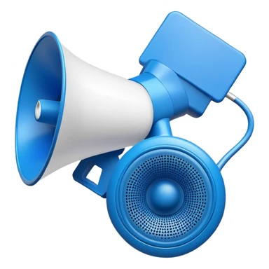 blue loudspeaker in the air without stand sticker