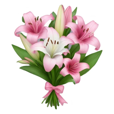 Pretty flower bouquet with pink lillies  sticker