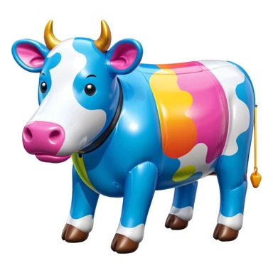   jeff koons style inflatable SPAM cow sculpture  sticker