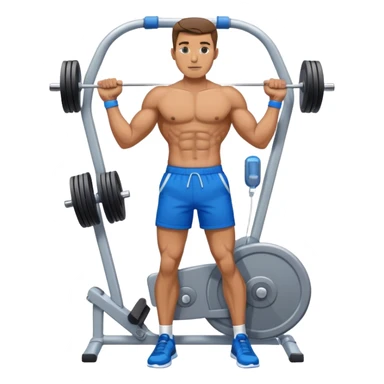 standing fit man with blue shorts cable-machine exercise sticker