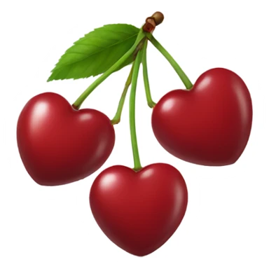 Cherries shaped like a heart sticker
