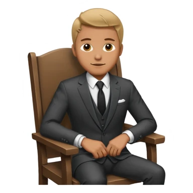 man on chair photosession sticker