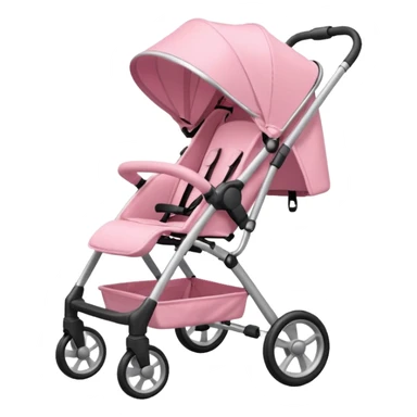 Light pink realistic stroller woth one handle sticker