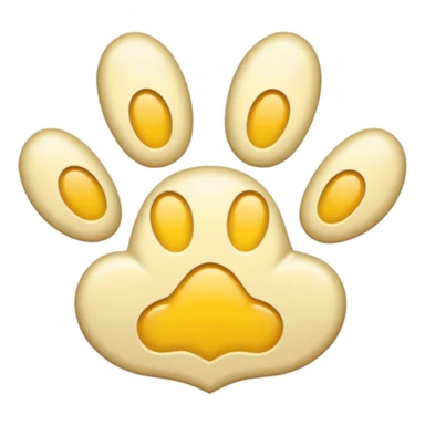 a very light pale pastel golden yellow pawprint sticker