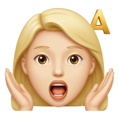 open mouth with letters A Б В coming out sticker