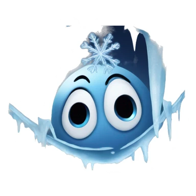 Frozen moon with icicles  sticker