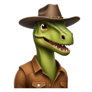 A dinosaur wearing a cowboy hat  sticker