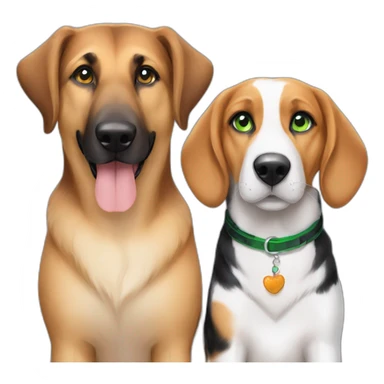A cute german shepherd with green eyes and a cute beagle with very bright blue eyes ready for thanksgiving sticker