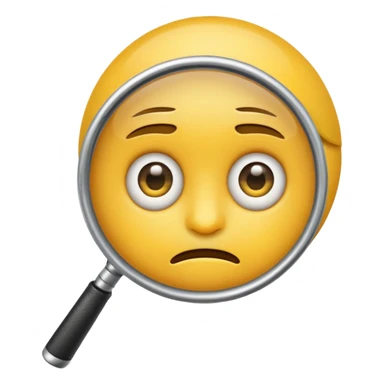 serious emoji with magnifying glass and black background sticker
