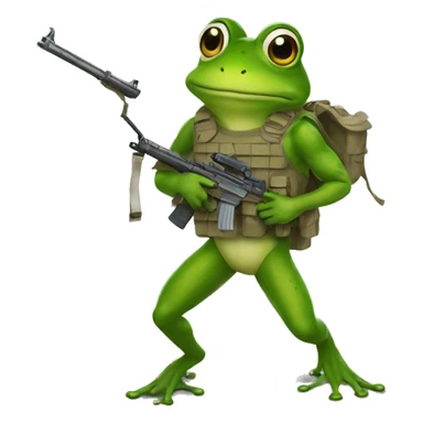 Frog going to war sticker
