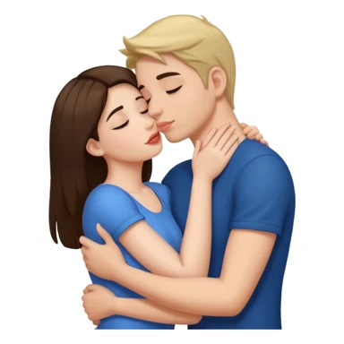 Girl kissing her boyfriend while her arms around her neck and his hands on her ass sticker