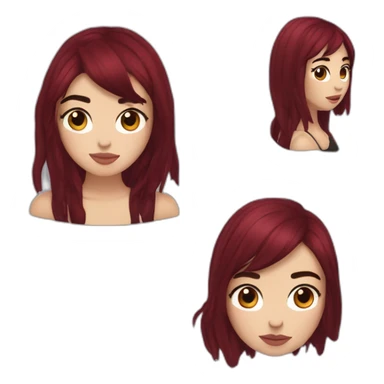 Dua Lipa with dark red hair sticker