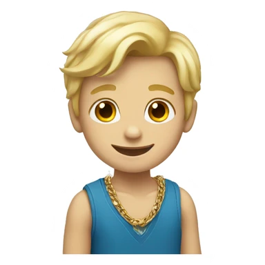 smiling blonde boy with necklace sticker