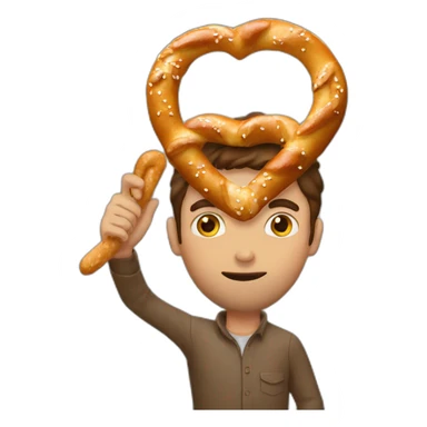 Guy holding a pretzel  sticker