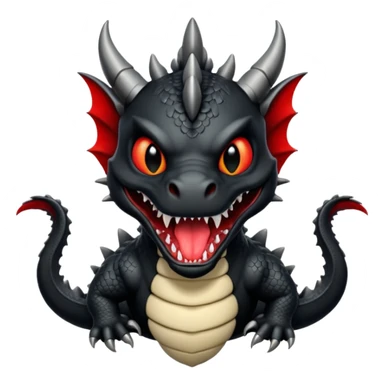 black Welsh dragon in heraldic style sticker