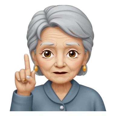 mittelfinger die eine oma zeigt  sticker
