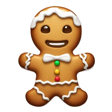 A gingerbread man with only white frosting cute and adorable  sticker