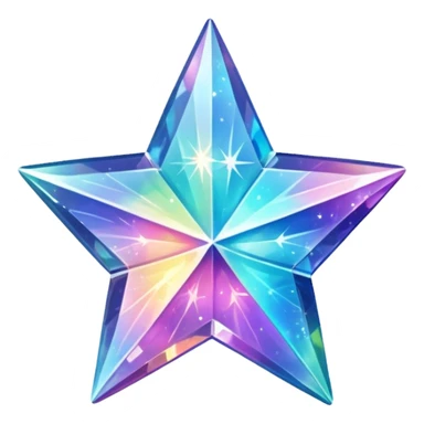 hd detailed glittering holographic star shaped crystal sticker