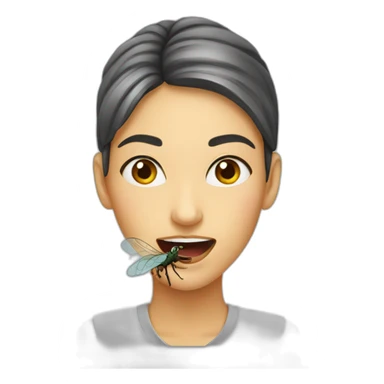 women-eating-fresh-insect sticker