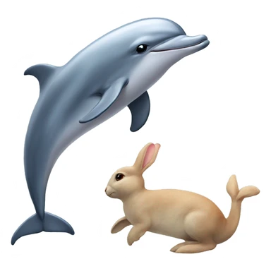dolphin with a rabbit sticker