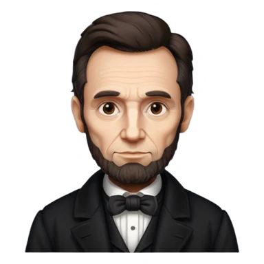 Illustrate Abraham Lincoln with  beard & classic black coat sticker