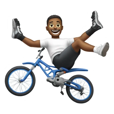 An emoji performing a bicycle kick (röveşata), with an athletic figure mid-air, leaning backward and executing a scissor motion with its legs sticker