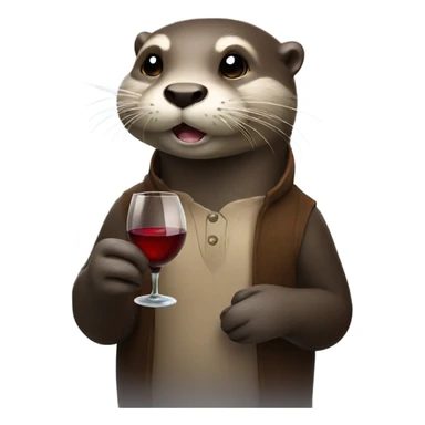 Otter holding wine glass  sticker