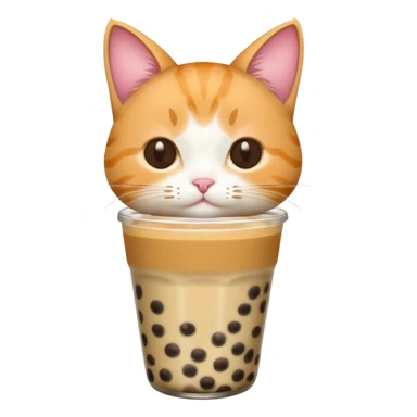 a cat with boba tea sticker