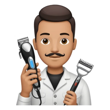 barber with clipper sticker