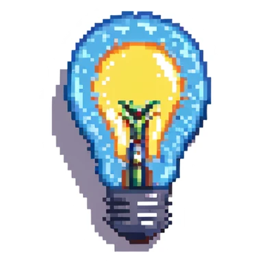 smart lightbulb, retro, 8-bit look sticker