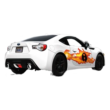 Batgirl and First Order Jet Trooper themed Scion FR-S with hot rod flame stickers on side of car  sticker