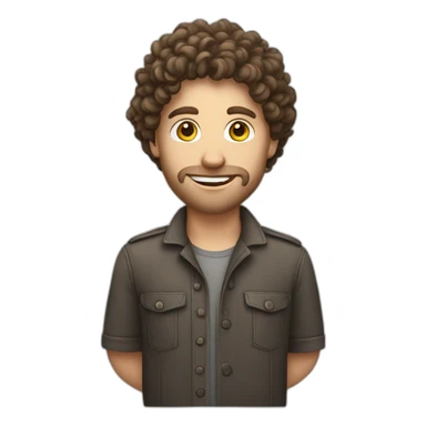 Male Photographer Caucasian curly brunette sticker