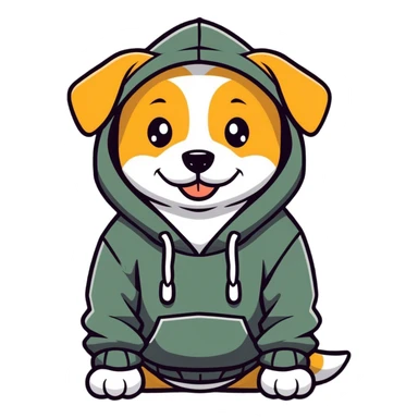  Dog wearing a hoodie and smiling creepily  sticker