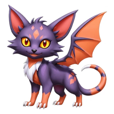 Noivern-Noibat-Torracat-Litten-Lykoi-fusion sticker