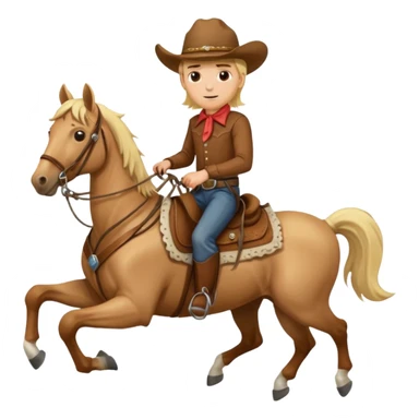 Blonde cowboy on a horse sticker