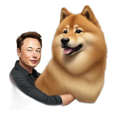 elon musk petting a eurasier sticker