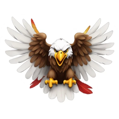 Eagle landing on a chiefs logo sticker