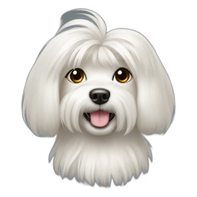 Maltese dog with pony hair sticker