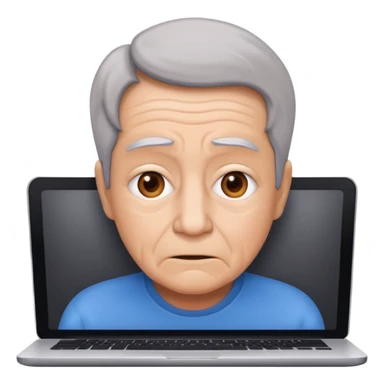 computer anxiety (person between 55 and 65 years old) sticker