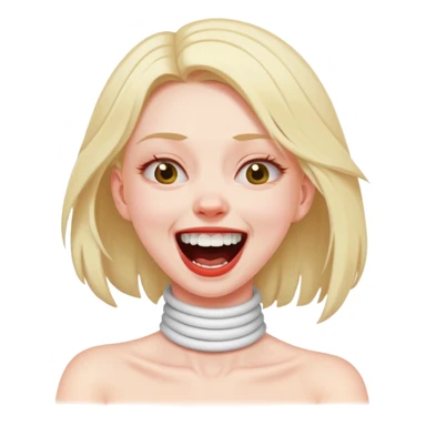 Girl strangling her neck laugh mad sticker