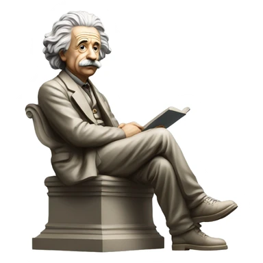 sitting philosopher-statue as albert einstein thinking sticker
