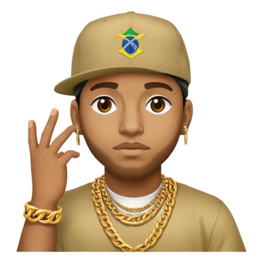 Brazilian rapper Chefin with cap and gold chain sticker