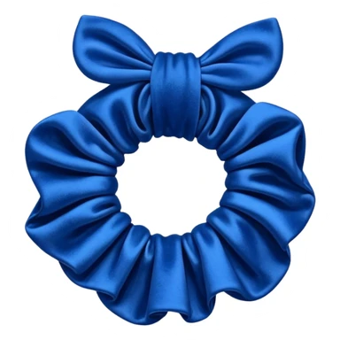 Scrunchie with blue velvet fabric sticker