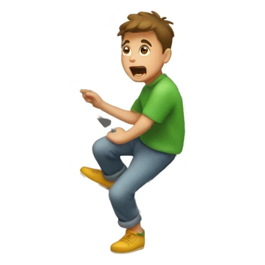 Farting boy falls down the stairs sticker
