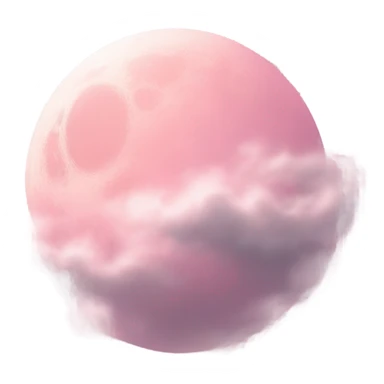 light pink moon with a bit of clouds sticker