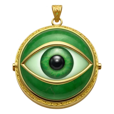 Eye shaped green locket  sticker