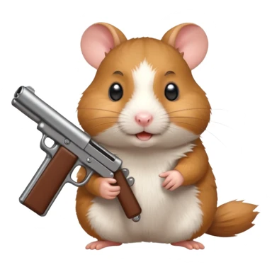 Hamster holding a gun sticker